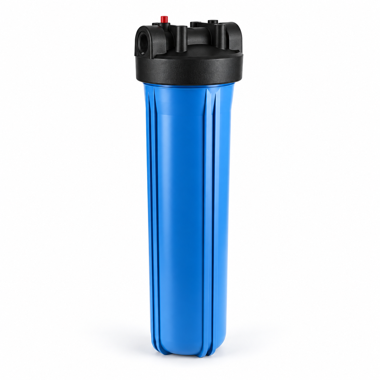 Portafiltro 4.5" x 20", conex. 1", azul, con purga